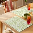 thumbnail image 4 of Spring Lime Green Cobweb Placemats Set of 8 Abstract Minimalist Lines Place Mats Indoor Wipeable Table Mats Washable Cloth Dining Table Placemats for Kitchen Holiday Party Home Decor 13x19 Inch, 4 of 9
