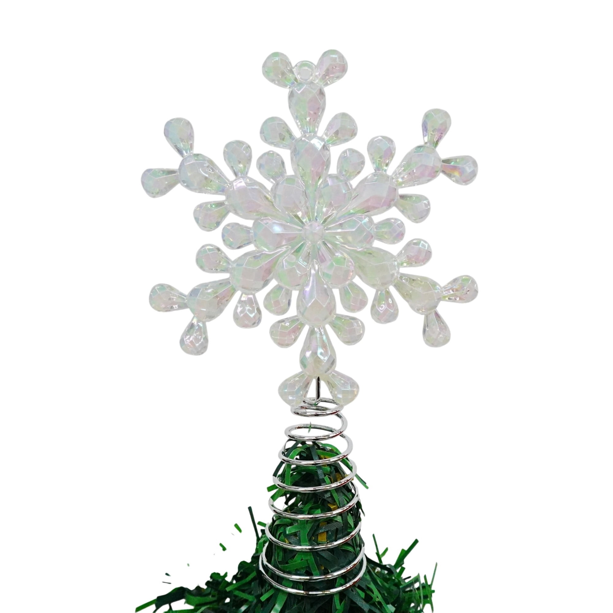 Mini Snowflake Christmas Tree Topper, Iridescent, 7", by Holiday Time