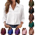 thumbnail image 5 of Women's rayon top, button-down blouse, sleeveless business casual, 5 of 9