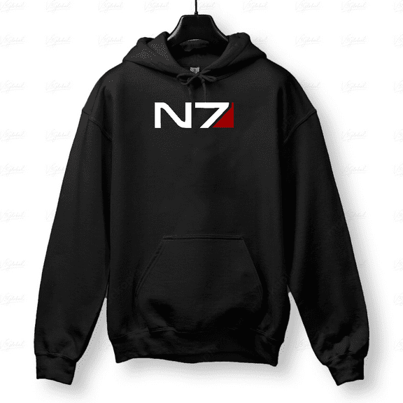 Gamer Emblem Retro N7 SciFi Graphic Art Hoodie for Men & Women, up to Size 5XL