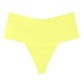thumbnail image 2 of Swuxness Women's Thong Underwear, Women's Panties, Womens Solid Color Ice Silk Seamless No Show Invisible Breathable Comfortable Low Rise Briefs Panties Yellow, S, 2 of 3