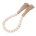 thumbnail image 3 of Guirnalda de cuentas de madera Natural hecha a mano, decoración de cuentas para colgar en la pared con borlas para regalos, adornos, 3 of 5