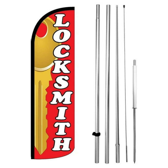 Locksmith Windless Swooper Flag Banner Sign Kit rq-h