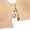 thumbnail image 5 of WDDDD Women's Triangle Bralette Full Coverage Front Close Deep V Seamless Wireless Adjustable Bra Beige M, 5 of 6