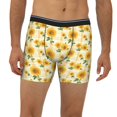 thumbnail image 2 of Salouo Yellow White Plaid Sunflower Pattern Men's Boxer Briefs, Soft & Breathable Underwear Elastic Waistband Briefs for Men,1-Pack, 2 of 7