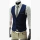 thumbnail image 2 of Chaleco de traje de cuello en V ajustado de estilo coreano de tres botones para hombre Chaleco de traje de moda de negocios británica para hombre, 2 of 4