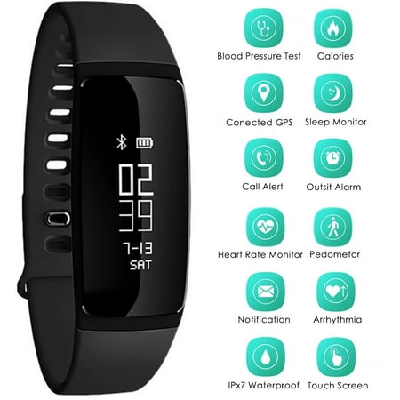 Smart Sport Bracelet Bluetooth Watch Waterproof Fitness Tracker Samrtwatch with Heart Rate Monitor Activity for IOS Android Smart Phone