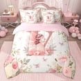 thumbnail image 4 of Feelyou Magic Elf Teens Twin Bedding Sets 7-Piece, Pink Monogrammed V Bedding Comforter Set, Princess Reversible Comforter, Lightweight Room Decor, 4 of 9