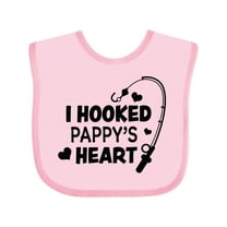 Inktastic I Hooked Pappy's Heart with Fishing Rod Boys or Girls Baby Bib