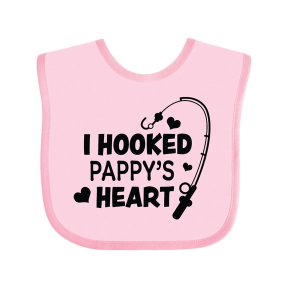 Inktastic I Hooked Pappy's Heart with Fishing Rod Boys or Girls Baby Bib