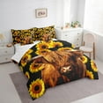 thumbnail image 3 of Castle Fairy Boys Girls Highland Cow Bedding Comforter Set 7 Pieces,Chic Floral Sunflowers Full Bedding Set Lightweight,Rustic Farmhouse Animal Fitted Sheet Flat Sheet,Lightweight Room Decor, 3 of 8