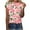 Pink, variant on Fesfesfes Layering Shirts for Women's Summer Casual Crewneck Short Sleeve T-Shirts Floral Print Fit Basic Tops Tees Blouses 14(XXXL)