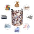 thumbnail image 4 of Balery Sea Shells Cesta de ropa redonda con asas, impermeable, independiente, para ropa, juguetes, dormitorio y familia-Medium, 4 of 6