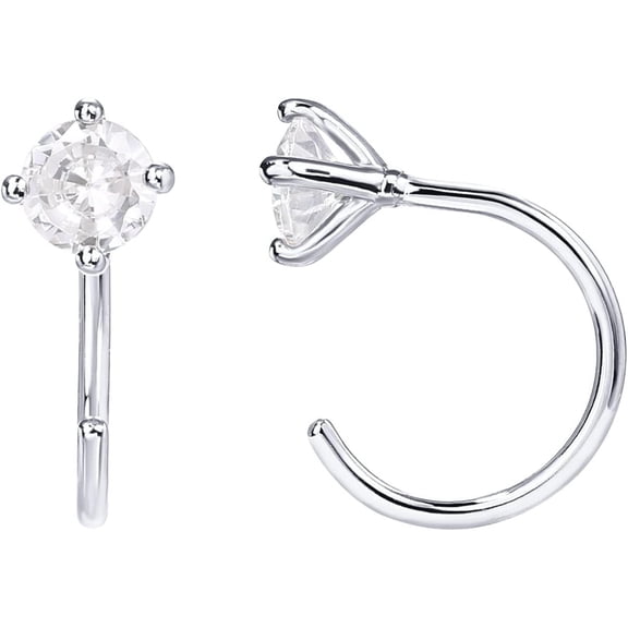 925 Sterling Silver Huggie Half Hoop Earrings | Hypoallergenic Minimalist Tiny Cartilage Earring