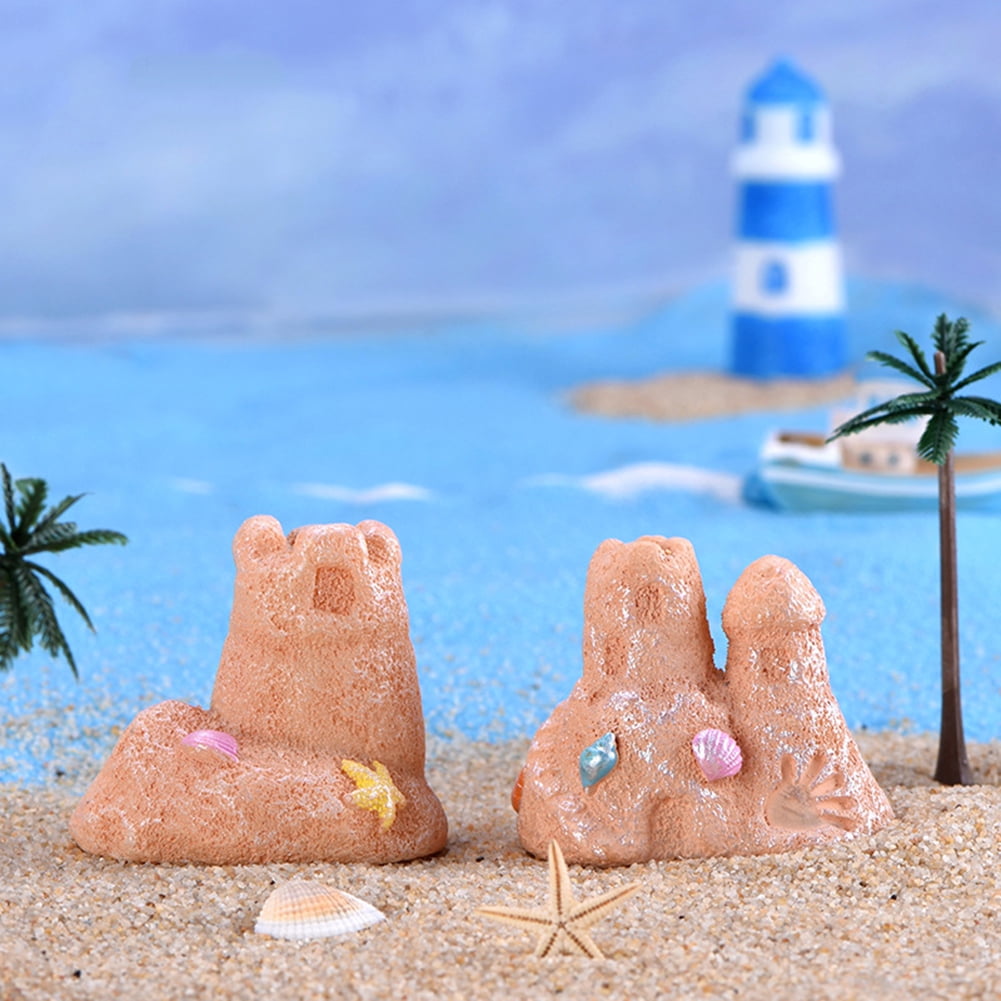 Miniature Dollhouse FAIRY GARDEN ~ BEACH Sea CHRISTMAS Sand Snowman Lady ~ NEW 