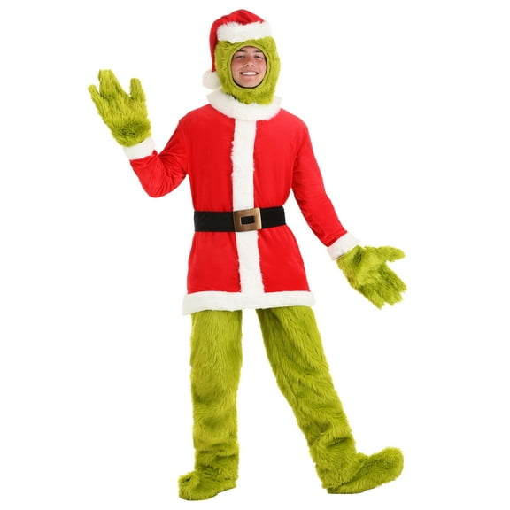 The Grinch Adult Santa Open Face Costume