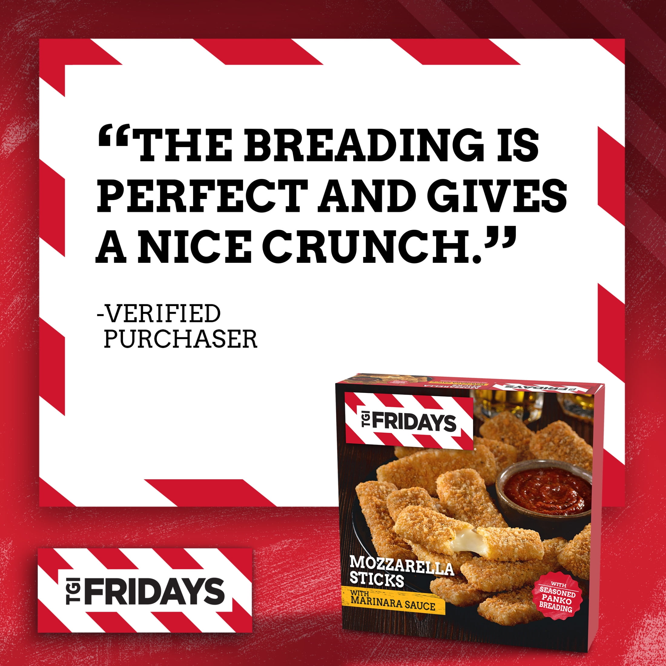 TGI Fridays Mozzarella Sticks Frozen Snacks with Marinara Sauce, 17.4 oz Box