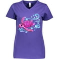 thumbnail image 3 of Inktastic Cute Pink Sea Turtle Women's V-Neck T-Shirt, 3 of 5