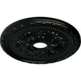 thumbnail image 3 of Ekena Millwork 20 7/8"OD x 3 5/8"ID x 1 5/8"P Palmetto Ceiling Medallion (Fits Canopies up to 5"), Hand-Painted Jet Black, 3 of 7