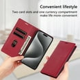 thumbnail image 4 of Allytech iPhone 15 Plus Wallet Case, Premium PU Leather RFID Blocking Cards Holder Flip Cover Stand Shockproof Anti-Scratch Phone Case for Apple iPhone 15 Plus - Red, 4 of 6