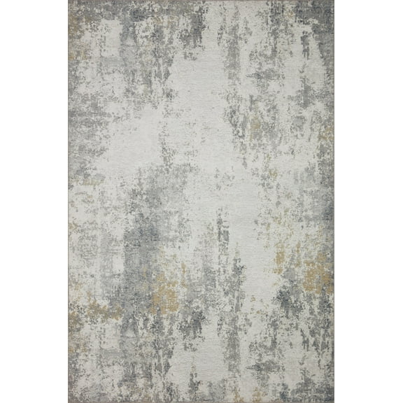 Loloi Drift DRI-02 Ivory / Granite Abstract Area Rug 18" x 18" Sample