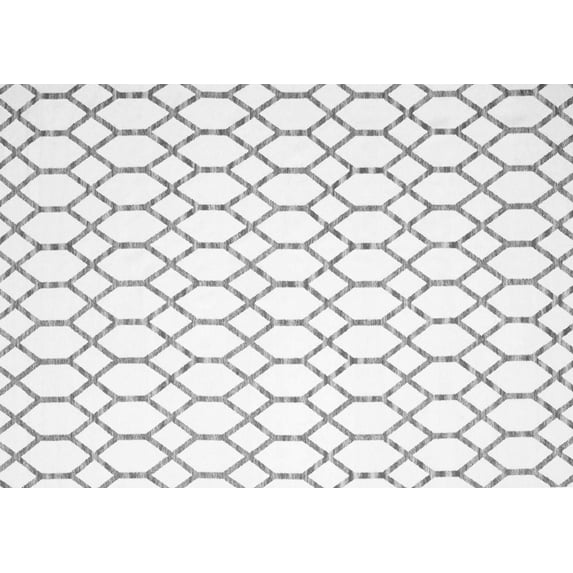 Ahgly Company Indoor Rectangle Trellis Gray Contemporary Area Rugs, 2' x 4'