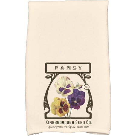 Simply Daisy 18 x 30 Pansy Floral Print Kitchen Towel