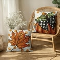 thumbnail image 4 of Autumn Outdoor Pillow Covers 18x18 Set of 2 Fall Burnt Orange Pumpkin Maple Leaves Polka Dots Decorative Throw Pillows Farmhouse Thanksgiving Cushion Cases for Home Couch Sofa, 4 of 6
