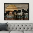 thumbnail image 3 of PixonSign Framed Canvas Print Wall Art Forest Tree Mountain Range Nature Wilderness Woodblock Illustrations Decorative Multicolor Landscape Wood Panels Country/Farmhouse - 16"x24" Black, 3 of 5