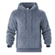 thumbnail image 3 of Blusa de manga larga con capucha para hombre, jersey de color liso, forro polar, bolsillo con cordón, sudadera de manga larga con capucha, blusa de poliéster para hombre, 3 of 7