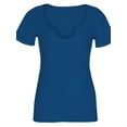 thumbnail image 2 of Women Tops V Neck Shirts Short Sleeve Casual Ribbed Slim Fitted T Shirts for Summer, 2 of 7