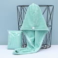 thumbnail image 3 of 3 Pack Microfiber Hair Towel Wrap for Women,Super Absorbent Quick Dry Hair Turban for All Hair Types Anti Frizz, Large Hair Drying Towel Head Towel with Button, 3 of 6
