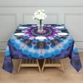 thumbnail image 3 of Colorful Tie Dye Mandala Pattern Square Tablecloth,Waterproof Square Table Cover,Wipeable Spillproof Washable Table Cover for Home Kitchen Party Decor 42"X42"(107x107cm), 3 of 6