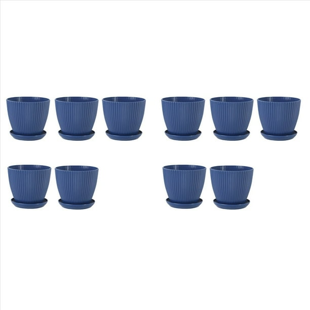 Macetas de Plástico para Plantas, Paquete de 10 Macetas de 6 Pulgadas con Orificios de Drenaje Y Platillos, para Interiores Y Exteriores D