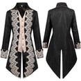 thumbnail image 5 of Chaqueta gótica victoriana estilo steampunk para hombre, frac de terciopelo morado vintage, levita medieval, uniforme, traje renacentista para hombre, 5 of 5