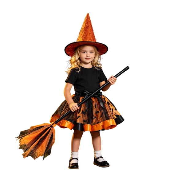 BOOMNY Halloween Toddler Baby Girls Witch Dress Up Funny Hallowmas Party Outfits Sets Playful Stage Performance Clothes Set