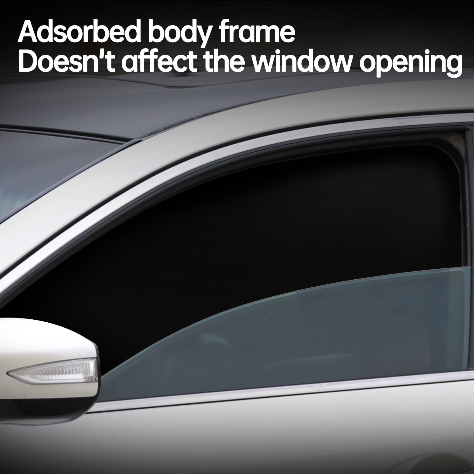 4 Pack Magnetic Car Side Window Sun Shades – Universal Fit Privacy Curtains with Safe Mirror Cutout, Strong Light Blocking & UV Protection, Easy Install for Driving, Camping, and Napping