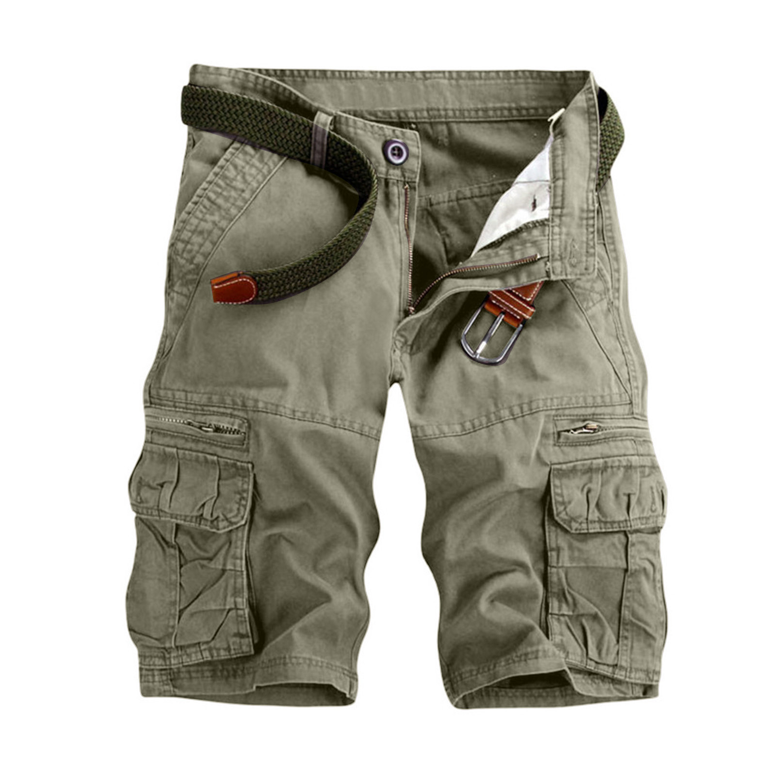 Short,Short Cargo Camouflage 2021 Coton Pour Homme, Vêtement Ample Et Décontracté, Multi-poches