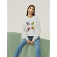 thumbnail image 2 of Rainbow Splash Ostriches Sweatshirt Women -Fab Funky Designs, Female Medium, 2 of 4