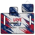 thumbnail image 3 of SEANATIVE Golf Cart Seat Cover, Universal for 2-Seater Club Car DS/Precedent, Portable Lightweight Club Car Bench Seat Covers with 4 Storage Pockets, Love to Golf Ball Pattern, 3 of 7