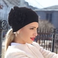 thumbnail image 3 of Women Beanie Solid Color Flowers Soft Elastic Linen Blend Head Wrap Hat for Daily Life, 3 of 8
