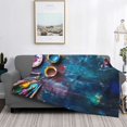 thumbnail image 2 of Fuzoiu Abstract Colorful Art Supplies Print Flannel Blanket,Throw Blanket,Flannel Home Decor,Fleece Bed Blankets,Cozy Soft Blanket for Bed, Sofa, Camping, and Travel-60"x50", 2 of 6