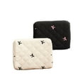 thumbnail image 3 of Storage Organizer Cute Bow Embroidered Makeup Bag Cosmetic Pouch Large Travel Cosmetic Bag Makeup Accessory, 3 of 5