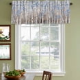 thumbnail image 5 of Blue Brown Forest Valances for Windows, Modern Oil Painting Art Light Filtering Kitchen Curtains, Rod Pocket Window Valance Curtains for Living Room Bedroom, 54" W x 18" L, 2 Panels, 5 of 9