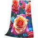 thumbnail image 3 of Manta de rosas, regalo para mujeres y niñas, regalo de Navidad, día de San Valentín, manta romántica con rosas rojas y flores, decoración temática para dormitorio, sala de estar, sofá, edredón de, 3 of 8