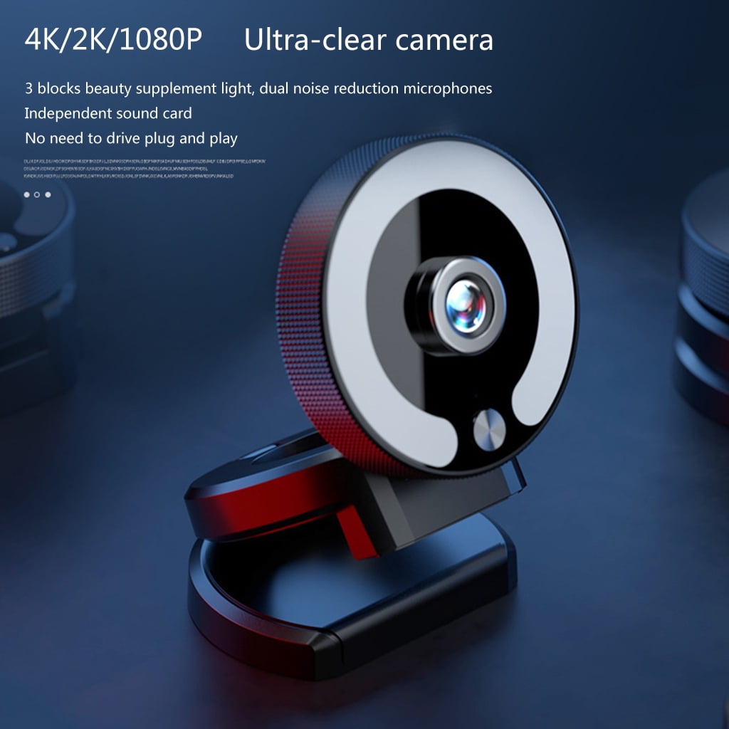 Webcam Full High Definition 2K 4K 1080P Web Camera for w/ Built-in Mic Drive for Computer Video Live Broadcast Teac