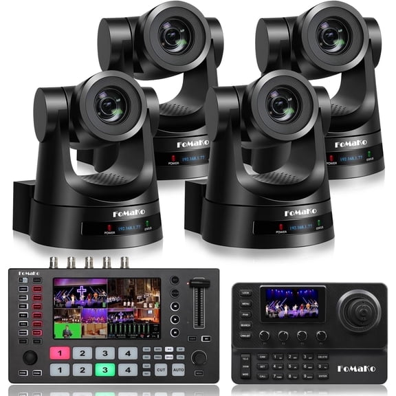 FoMaKo 20x ptz camera Bundle black(FMK20SDI X4 M4 KC606)