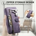 thumbnail image 2 of Dteck for Samsung Galaxy A16 5G Case Wallet with RFID Blocking Credit Card Holder Women Men Phone Case PU Leather Flip Protective Cover Zipper Pocket Ring Holder,Purple, 2 of 7