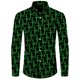 thumbnail image 3 of Camisas de moda para hombre, divertidas camisetas con estampado de letras, solapa con botones, cárdigan informal de manga corta y larga, ropa de calle de hip hop, camisa, 3 of 5