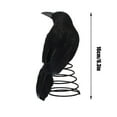 thumbnail image 3 of Realistic Black Crow with Spring Base, Lifelike Feathered Bird Garden Decor, Outdoor Pest Deterrent for Lawns, Patios, and Halloween Displays, 3 of 4